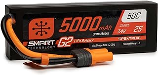 Spektrum 7.4V 5000mAh 2S 50C Smart LiPo G2 Hard Case: IC5, SPMX52S50H5