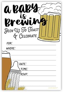 Baby is Brewing Baby Shower Invitations (20 Count) with Envelopes