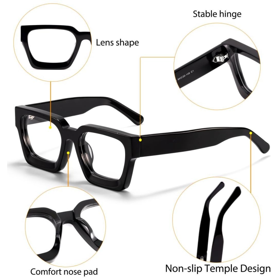 Gafas de sol vintage para hombre, montura cuadrada gruesa, diseño punk degradado, gafas de sol gruesas, gafas retro para mujer, viajes y fiestas, protección UV400