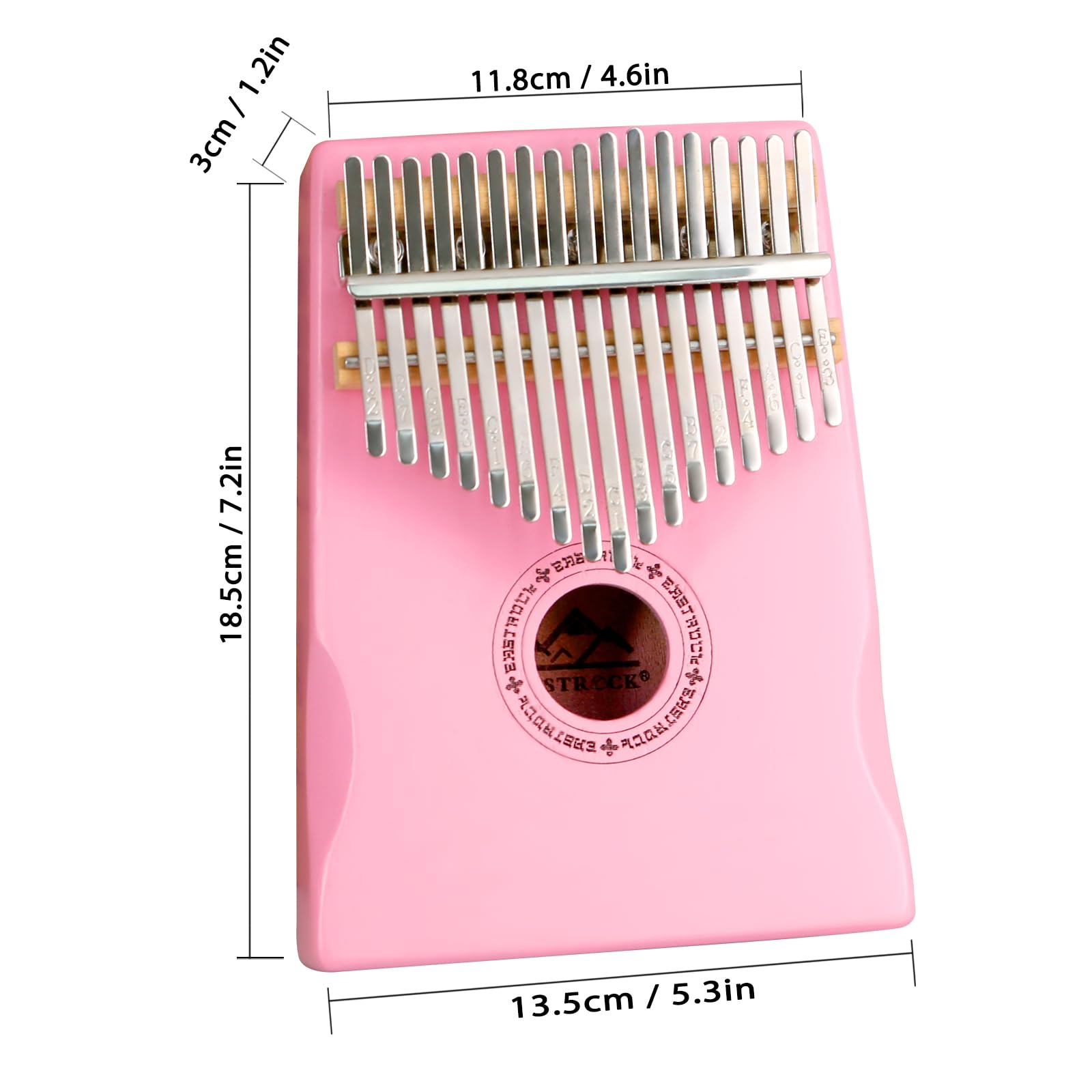 EASTROCK Kalimba 17-Keys Daumenklavier mit Lehrbuch Stimmhammer für Anfänger Kinder Erwachsene Rosa Mahagoni
