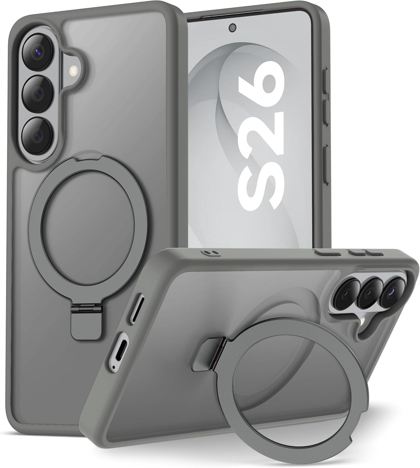 DIZORO TPU Magnetic 360° Ring Stand Case Fit for Samsung Galaxy S25 Ultra Case, Compatible & Wireless Charging,Military Grade Drop Tested,Translucent Hard kick Back Cover (New White) — Amazon image 30