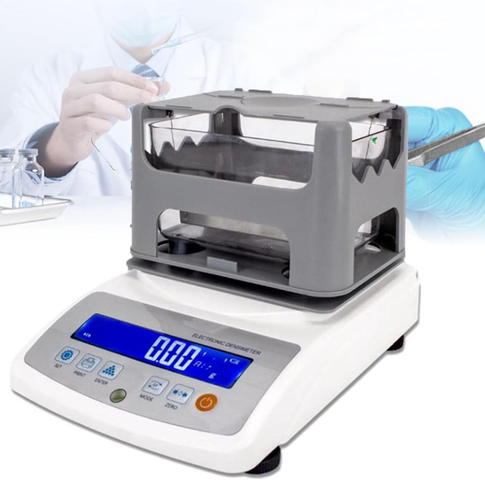 Densimetro elettronico per solidi ad alta precisione, gravimetro digitale 0,001 g/cm3 per test di densità di plastica e granuli di gomma, ideale per laboratori