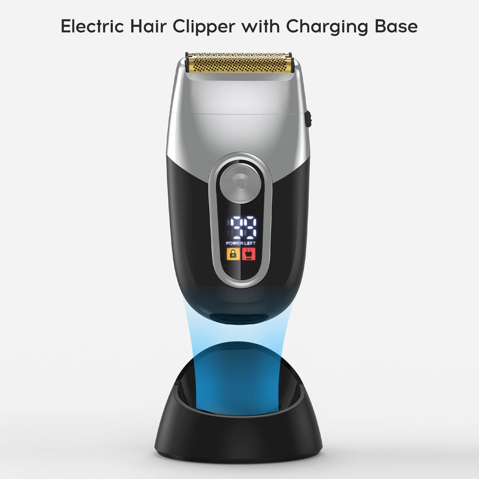 Brrnoo Tagliacapelli Elettrico Uomo, Rasoio Lavabile Ricaricabile | Base di Ricarica USB, Autonomia di 60 Minuti, Batteria 800 MAh, Testina Regolabile per Viso e Collo