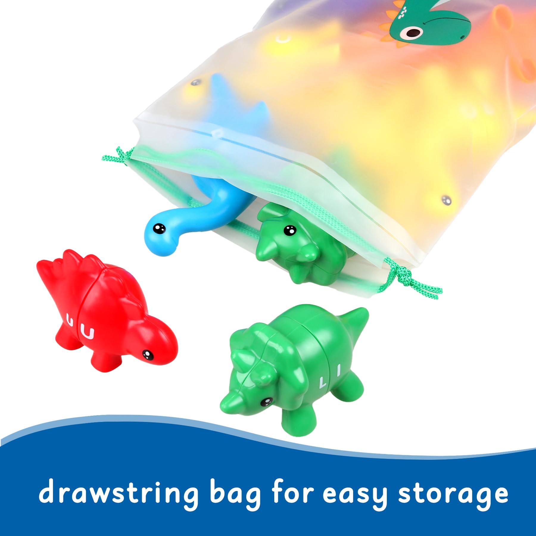 Anzimo - Juguete de dinosaurio Montessori para niños pequeños de 1, 2, 3, 4 años, regalo de cumpleaños, actividades de aprendizaje preescolar, aprendizaje al aire libre, viajes, juguete de última