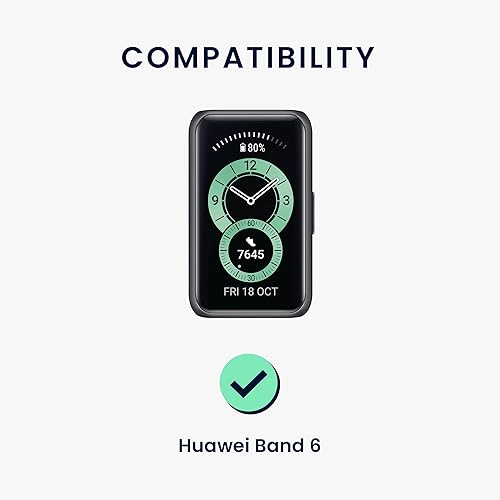 Miniatura 6 de kwmobile Correas de reloj compatibles con Huawei Band 6 - Juego de 2 correas de silicona de repuesto - NegroRojo