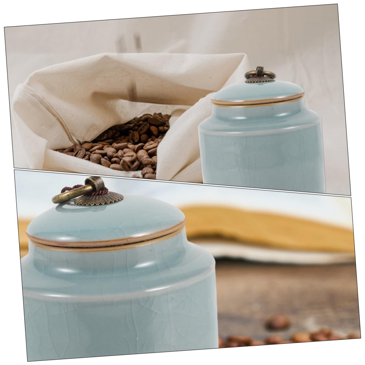 Gadpiparty Set 2 Barattoli per la Conservazione in Ceramica Coperchio Sigillato Barattoli per Tè e Alimenti Secchi Contenitori Eleganti per Cucina Adatti per Famiglia Bar e Ristoranti