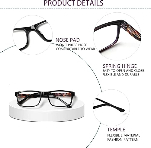 Miniatura 4 de Paquete de 3 lentes de lectura progresivos multienfoque para mujeres y hombres, bloqueo de luz azul, bisagras de resorte, lectores de computadora