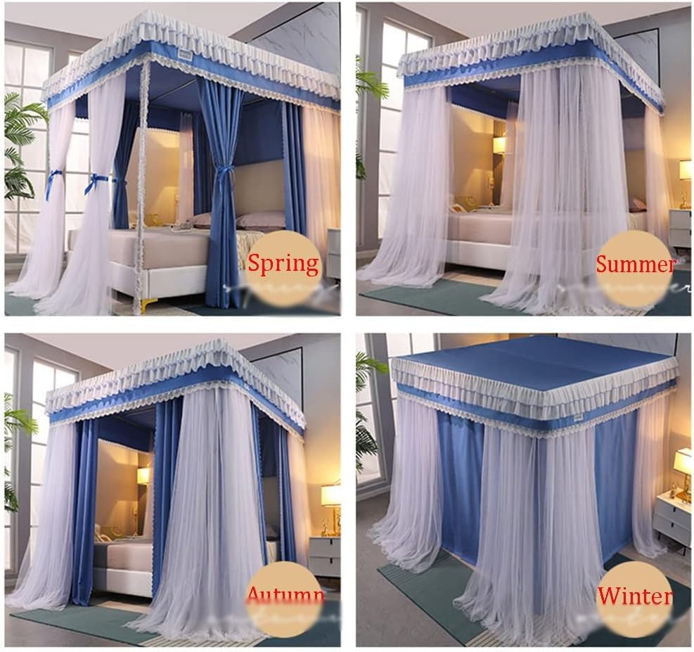 Litera con cortinas de dormitorio y toldo de cama grande funcional 5