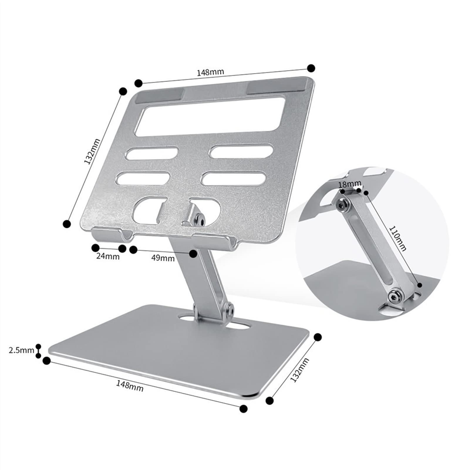 Stojak na tablet Stojak typu tablet, regulowany uchwyt na stabilizowany uchwyt do stacji dokującej, aluminiowa podwójna osi stoiska tabletki do 3,5-13 "Tabletki i smartfony Uchwyt do tabletu (Color :