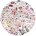 100Pcs Cute Coffee Stickers, Funny Coffee Stickers for Water Bottles, Waterproof Vinyl Decals for Laptop Kindle Scrapbook Computer Party Supplies (Pink&Coffee)