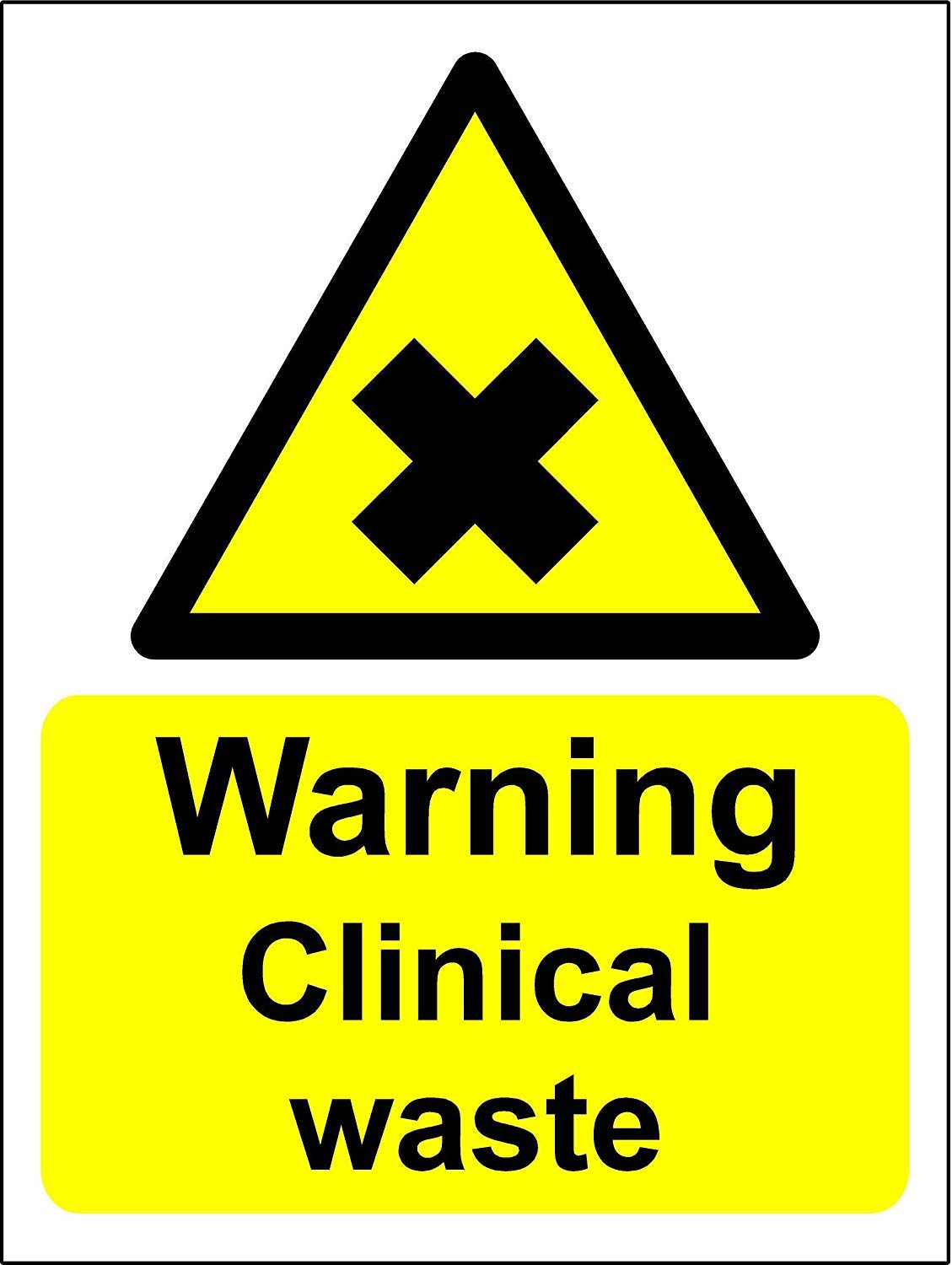 Clinical waste - Warning safety sign - 1.2mm Rigid plastic 400mm x 300mm