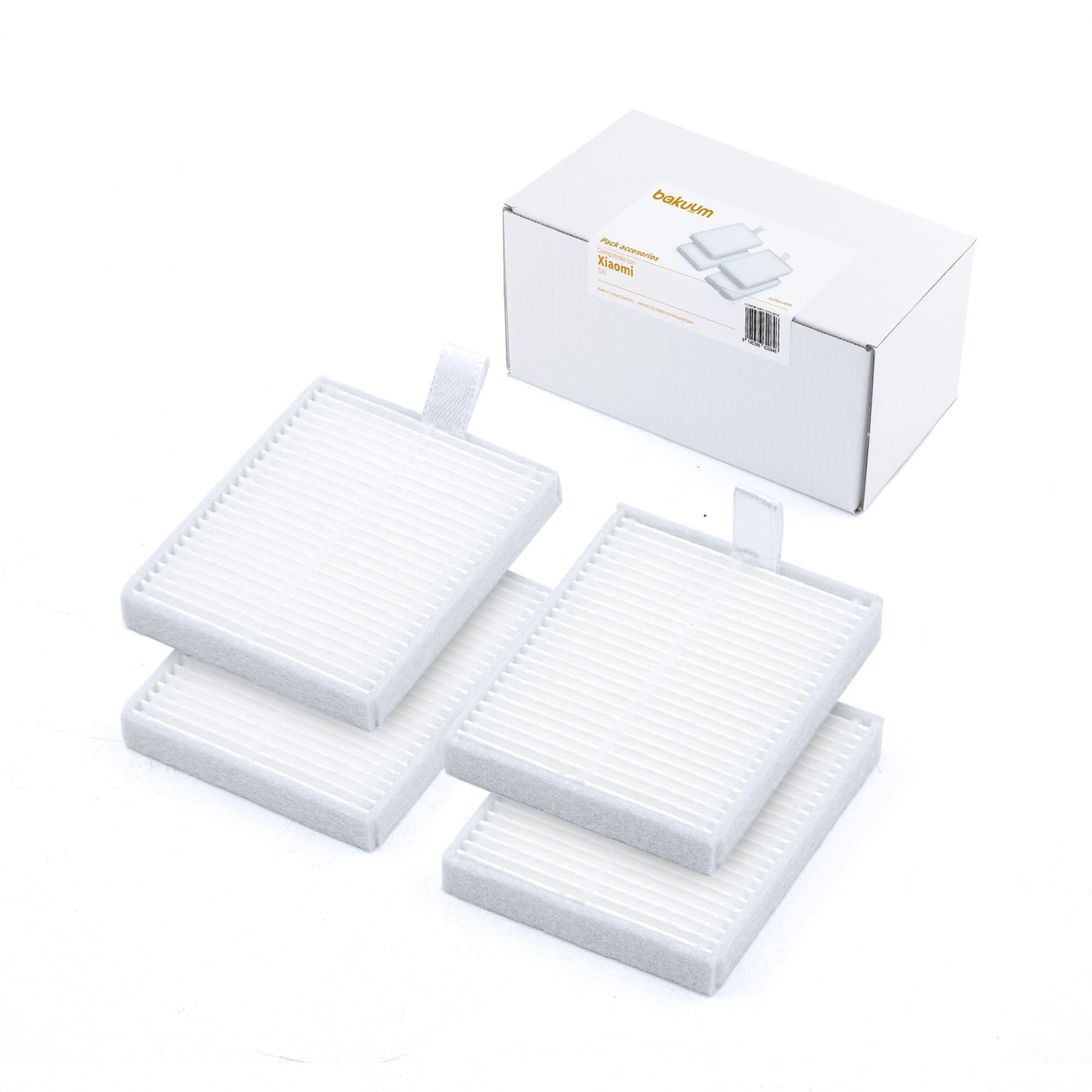 Pack 4 Filtros HEPA, para Xiaomi S20. Pack repuestos y accesorios para robot aspirador