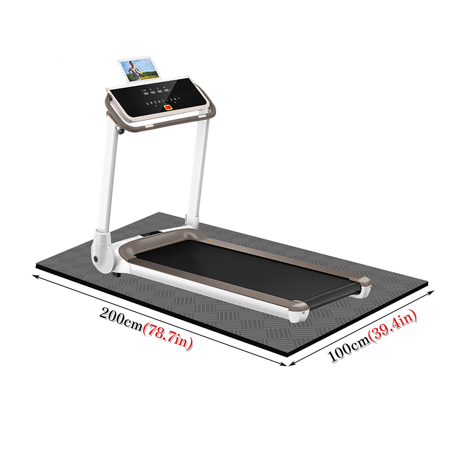 Tappetino per Tapis Roulant Spessore 2.5cm Protezione del Pavimento Tappetino Tappeto Antiscivolo Ammortizzante Tappetini Attrezzi Fitness Casa datto per casa e Palestra(Red+Blue)