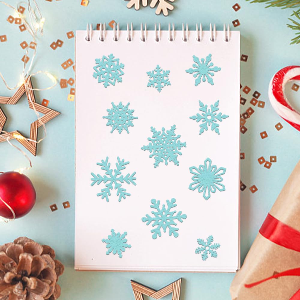 Hying Metal Christmas Snow Flowers Cutting Dies For Card Making Photo Album Decorations Winter Holiday Die Cuts Happy New Year Snowflake Dies Embossing Template For Diy Scrapbooking Craft