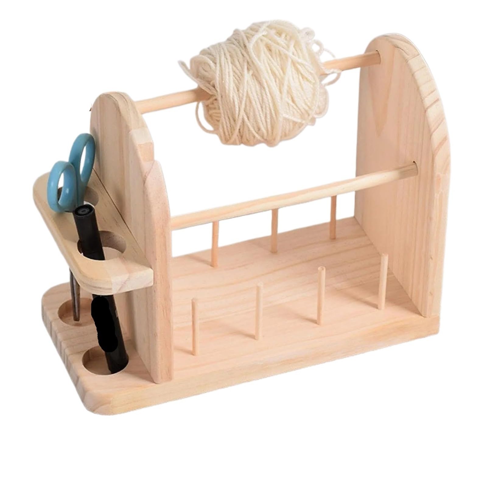 Soporte para bobinas Alambre Portahilos de Madera Portahilos portátil Dispensador de Hilo Estante de Almacenamiento de carretes de Hilo for Crochet Suministros de Crochet Tejido