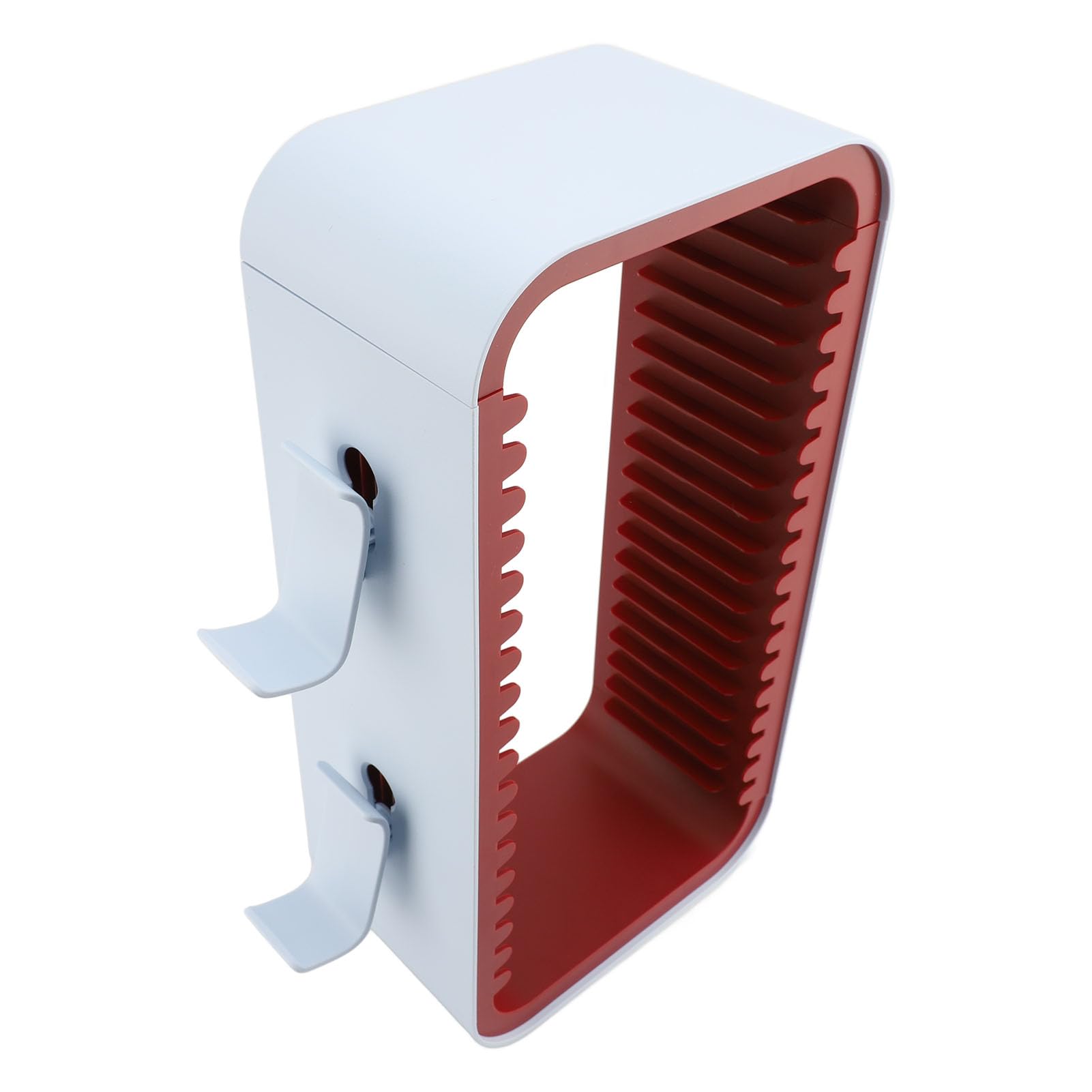 Riuulity Torre de Almacenamiento de Discos de Juego Horizontal Vertical con Controlador, Soportes para Auriculares, Fácil Montaje para Organizador de Juegos (rojo)
