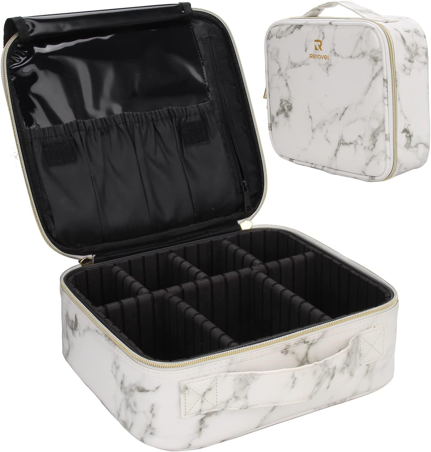 Relavel Travel Makeup Train Case Cosmetic Organizer