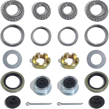 2 Sets 3500 LB Boat Trailer Axle Bearing Kits, L68149 L44649 Bearing Kits, 171255TB/10-19 Grease Seals