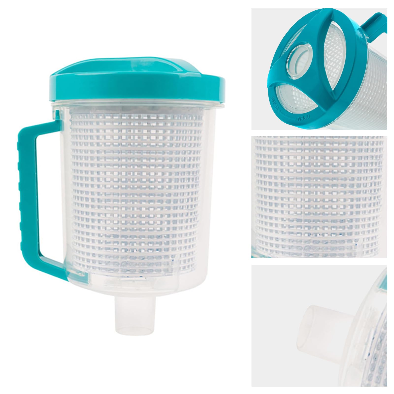 PANGBOER Detergente per piscina con coperchio facile da aprire, strumento professionale per la manutenzione del nuoto, accessori di ricambio