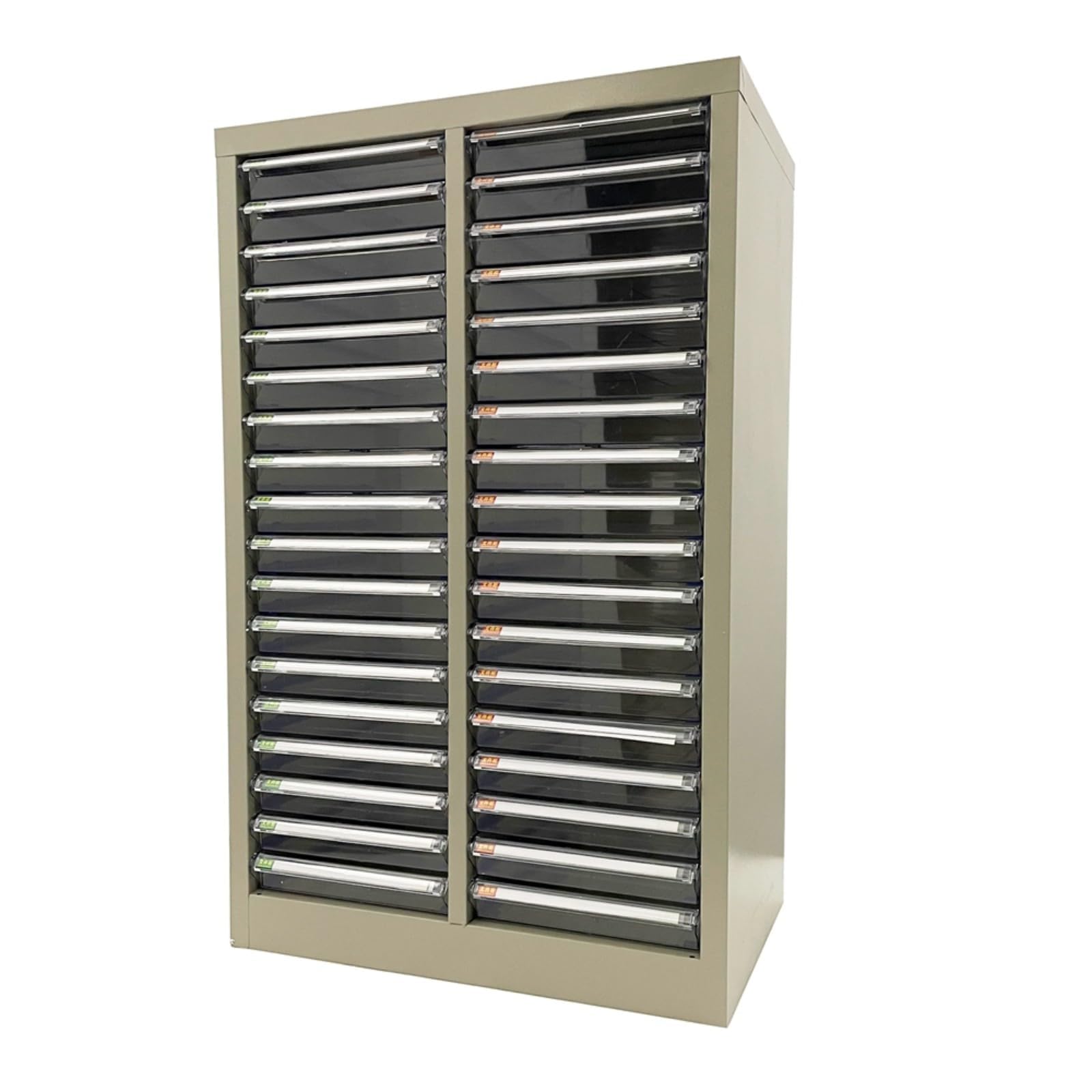 Gabinete de documentos transparente – 36 cajones para almacenamiento de papel de archivos, sistema de archivo vertical para oficina, almacén, garaje, diseño sin puerta, solución de almacenamiento de
