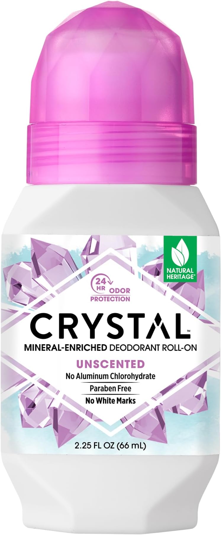 CRYSTAL BODY DEODORANT Roll-On - Unscented (2.25 fl oz)
