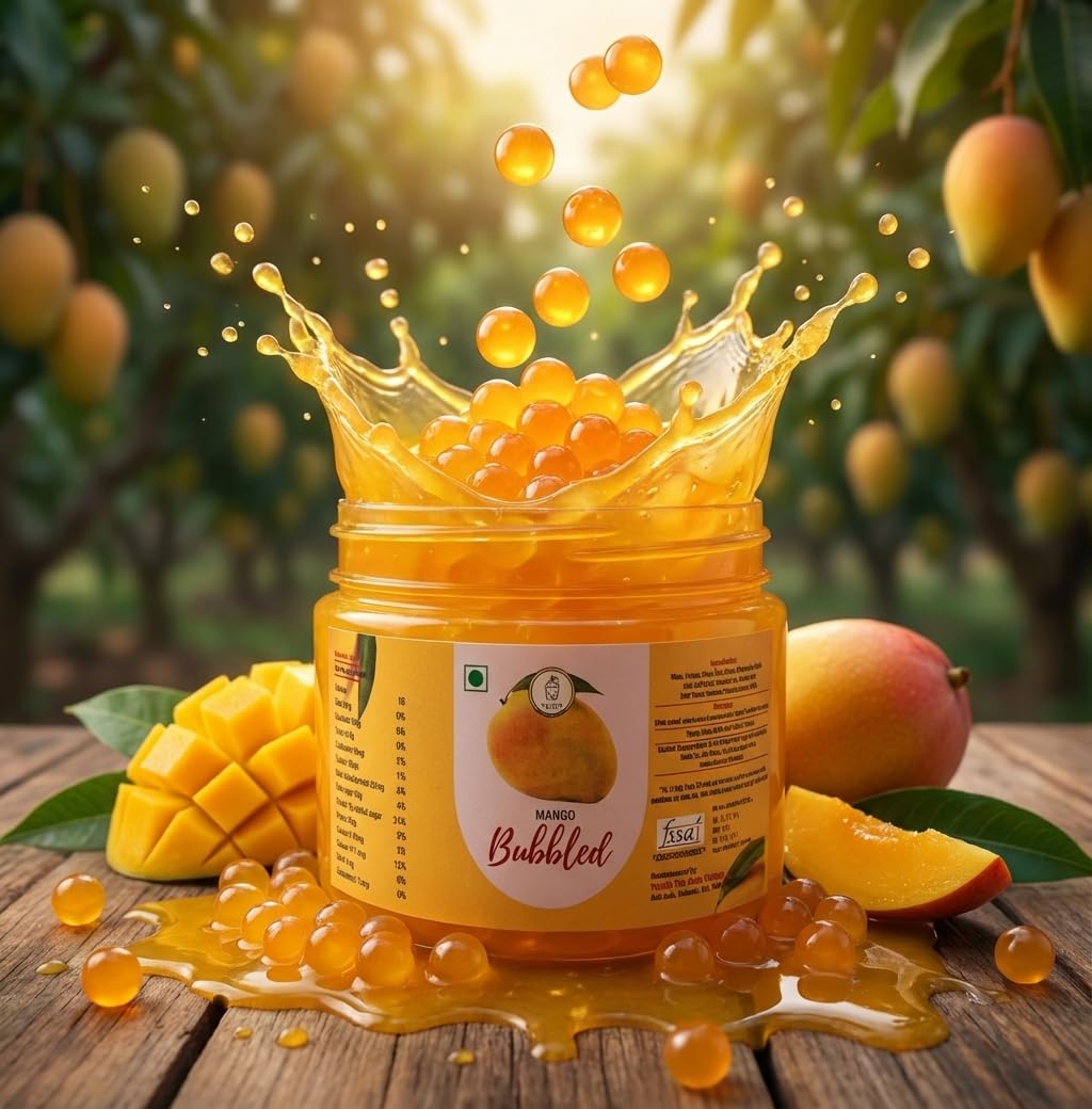 Twisty The Boba Station® 330g Mango Popping Boba with 12mm Straws for Bubble Tea, Milkshakes, Ice Cream & Yogurt | Tasty and Delicious | Pack of 4-image-17