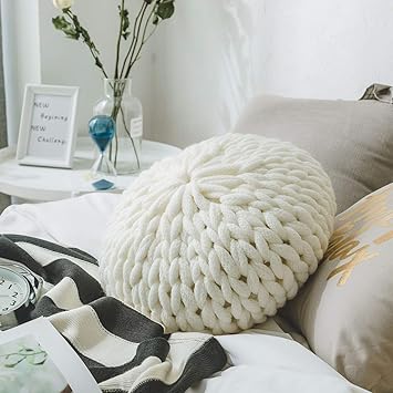 vctops Chunky Knit Round Shaped Throw Pillow