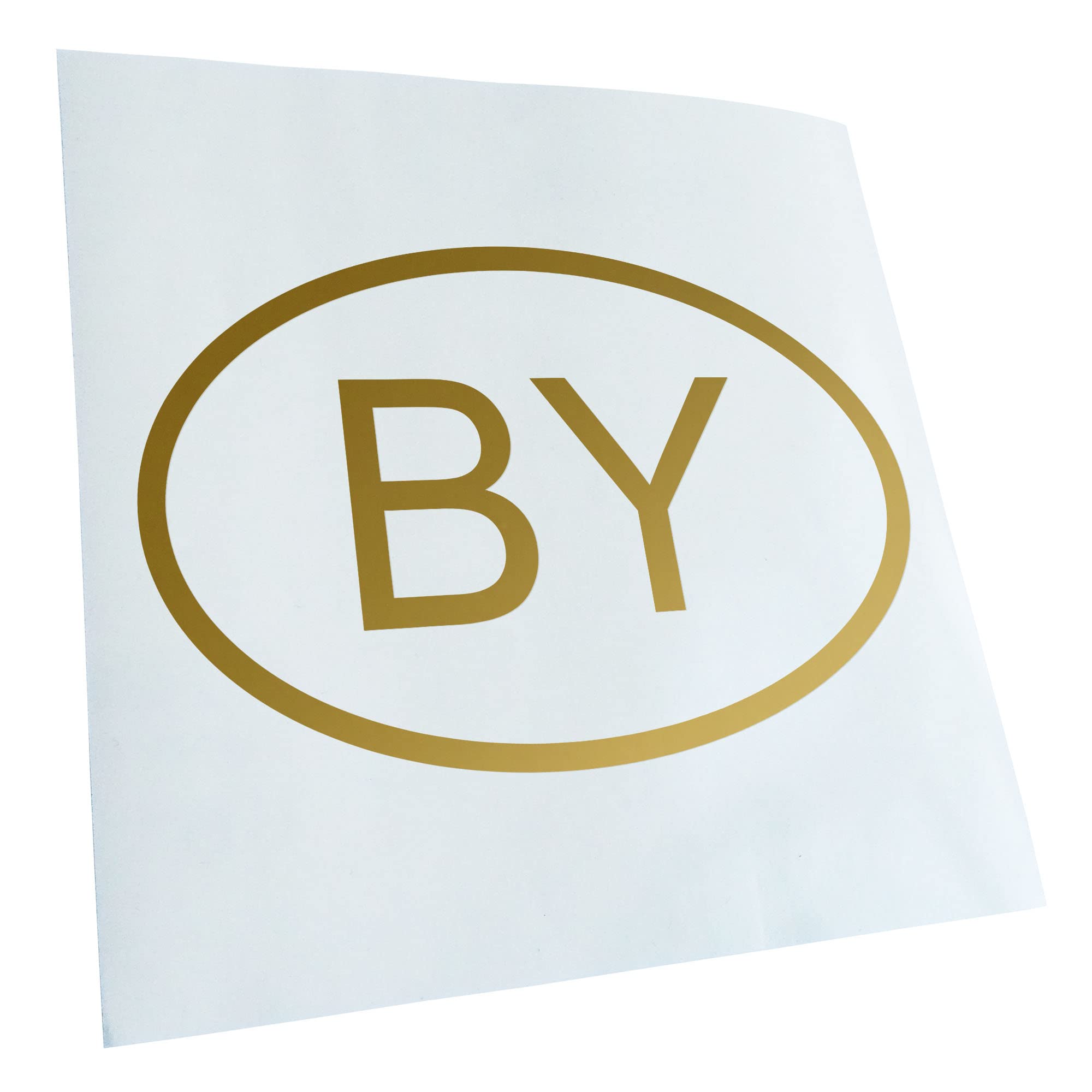 Kiwistar - Car Sticker - Gold - 50 x 33 cm Belarus BY - Rear Window Car Sticker Weatherproof for Car Truck Moped Truck - Sticker Exterior Self-Adhesive Tuning Accessories for Window Vehicle Window