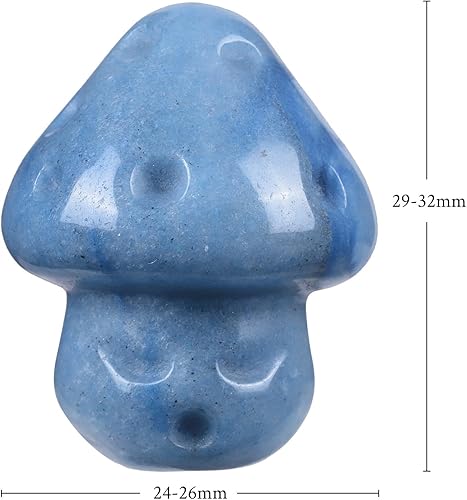 Miniatura 2 de Rockcloud Paquete de 2 figuras de cristal curativo de hongos coleccionables, adorno de jardín, césped, piedra de bolsillo para decoración del hogar