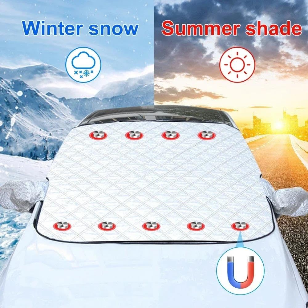 Visiera Magnetica Universale per Protezione da Neve E Ghiaccio per Finestrino, Parasole, Parasole Anteriore E Posteriore, con 9 Magneti Protettive Antighiaccio Auto(SUV)