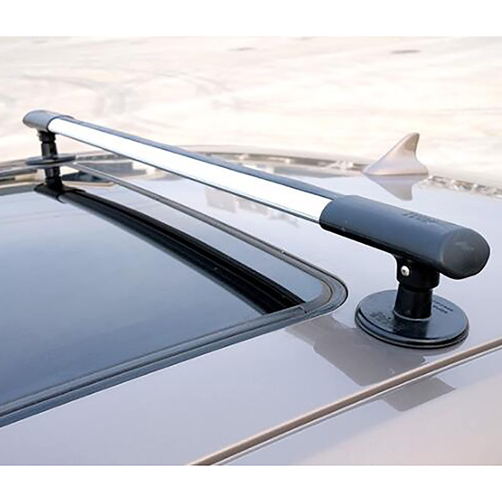 JSSSLC Portaequipajes Universal Ajustable, Barra Transversal MagnéTica para AutomóVil, Portaequipajes Desmontable, Barra De Aluminio De AviacióN + Abs, Carga De 150 Kg,98-113cm