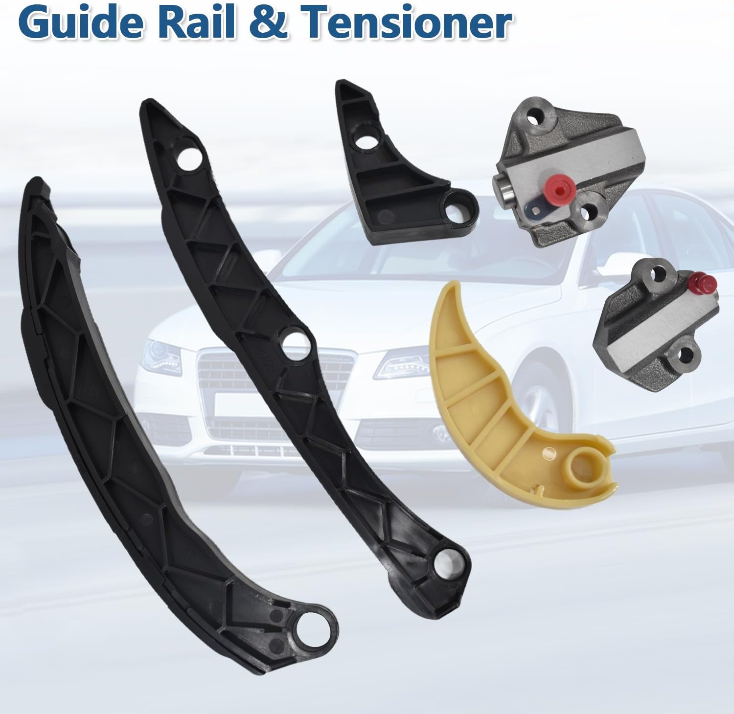 Engine Timing Chain Kit With VVT Gear, Water Pump Oil Pump Gear, Tensioner, Guide Rail for Hyundai Sonata 2010-2014, for Kia Optima 2010-2014, G4KH G4KC L4 2.4L, 24322-2G11 24321-2G111