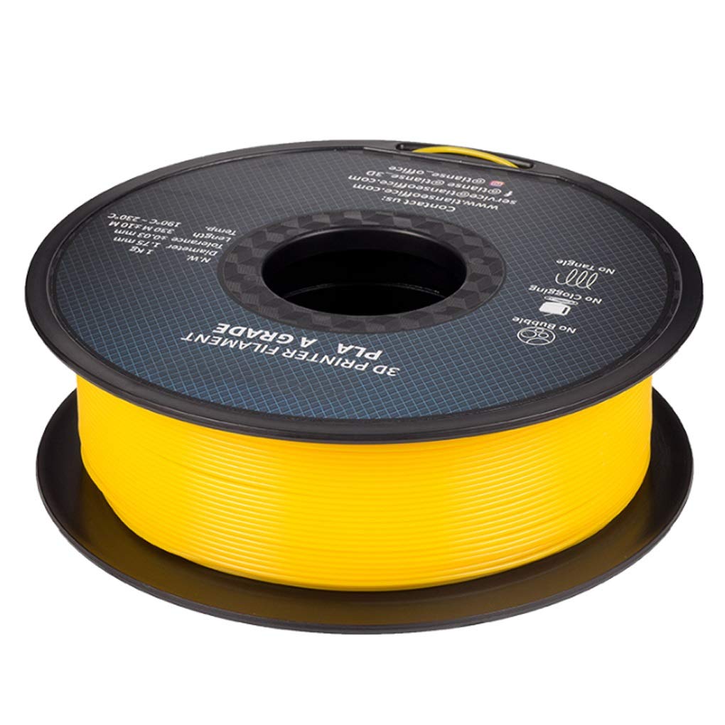 Ulepszony filament do drukowania 3D, żółty 1 kg, filament 1,75 mm, odpowiedni do drukarek 3D i długopisów do drukowania, bez pęcherzyków powietrza / bez wtyczek