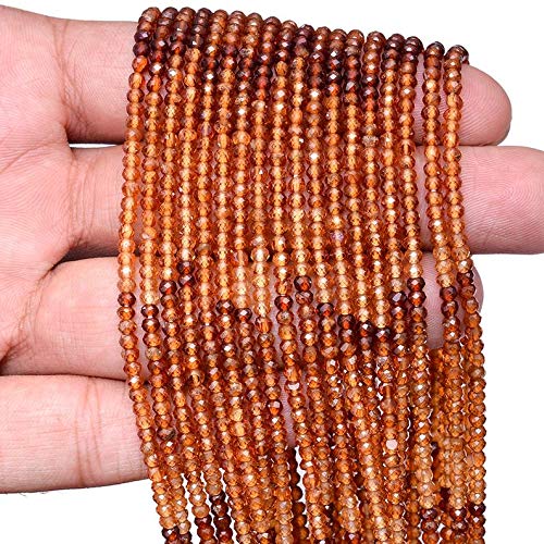 Perles Hessonite Grenat 3mm pour création bijoux lot de 5 - 2