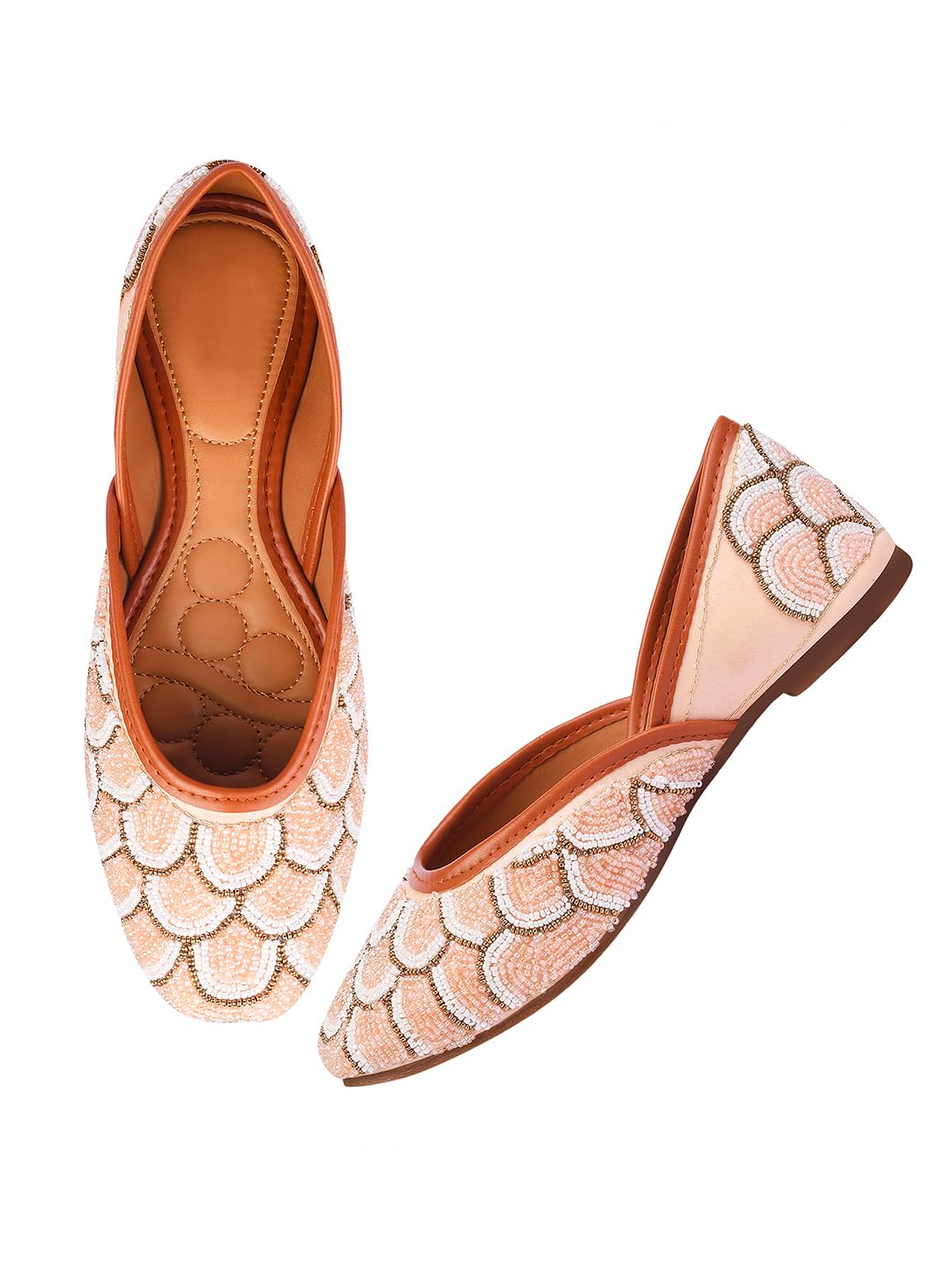 Women's Embriodered Jutti | Ethnic Jutti Flats | Handcrafted Flat Slip-On with Beaded Embellishments