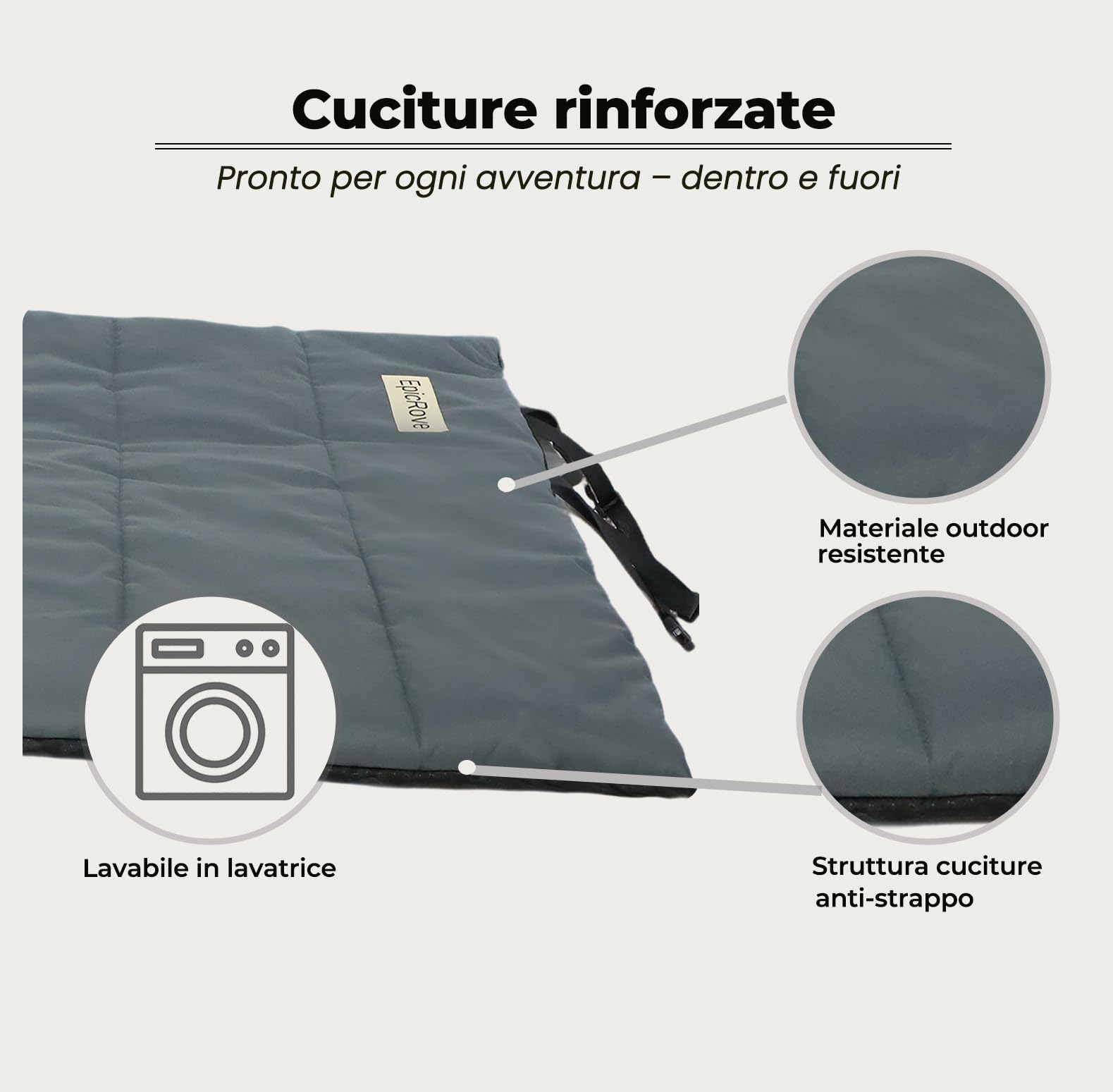 EpicRove Tappetino per Cani Impermeabile e Imbottito (110 × 68 cm) – Antiscivolo, Resistente ai Morsi, Lavabile in Lavatrice, Pieghevole – per Interni ed Esterni