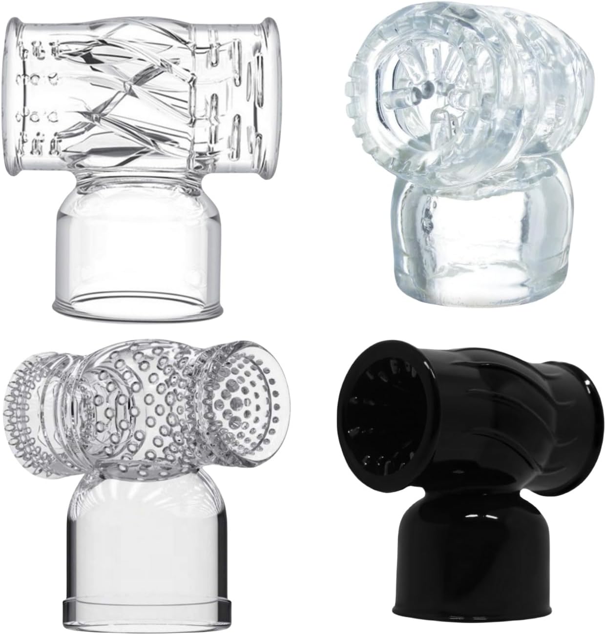 4Pcs Handheld Electric Magic Massage Wand Attachments Accessories Toys Silicone Soft Material Fit for Hitachi Mini Wand HV270-280