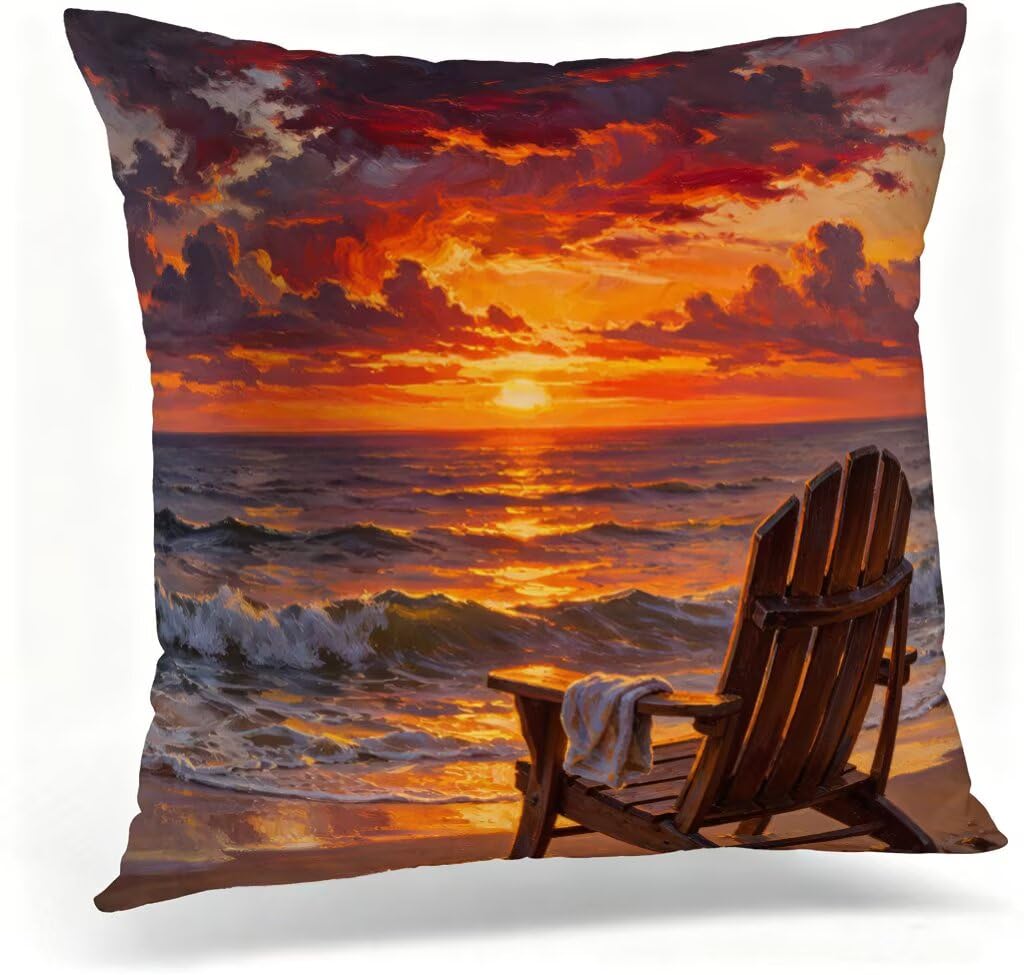 Taie oreiller 55 x 55 cm mer pour une décoration de chambre style vacances apaisantes