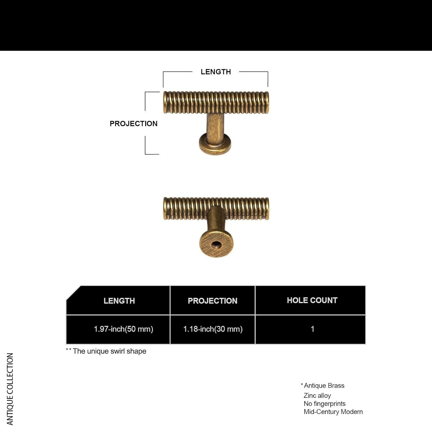 Old Fashion Cabinet Knobs Door Handles Retro Drawer Cupboard Pulls Furniture Handles for Kitchen Home Distressed Vintage 1Pcs (Color : 2205-Knob, Size : 6pc)