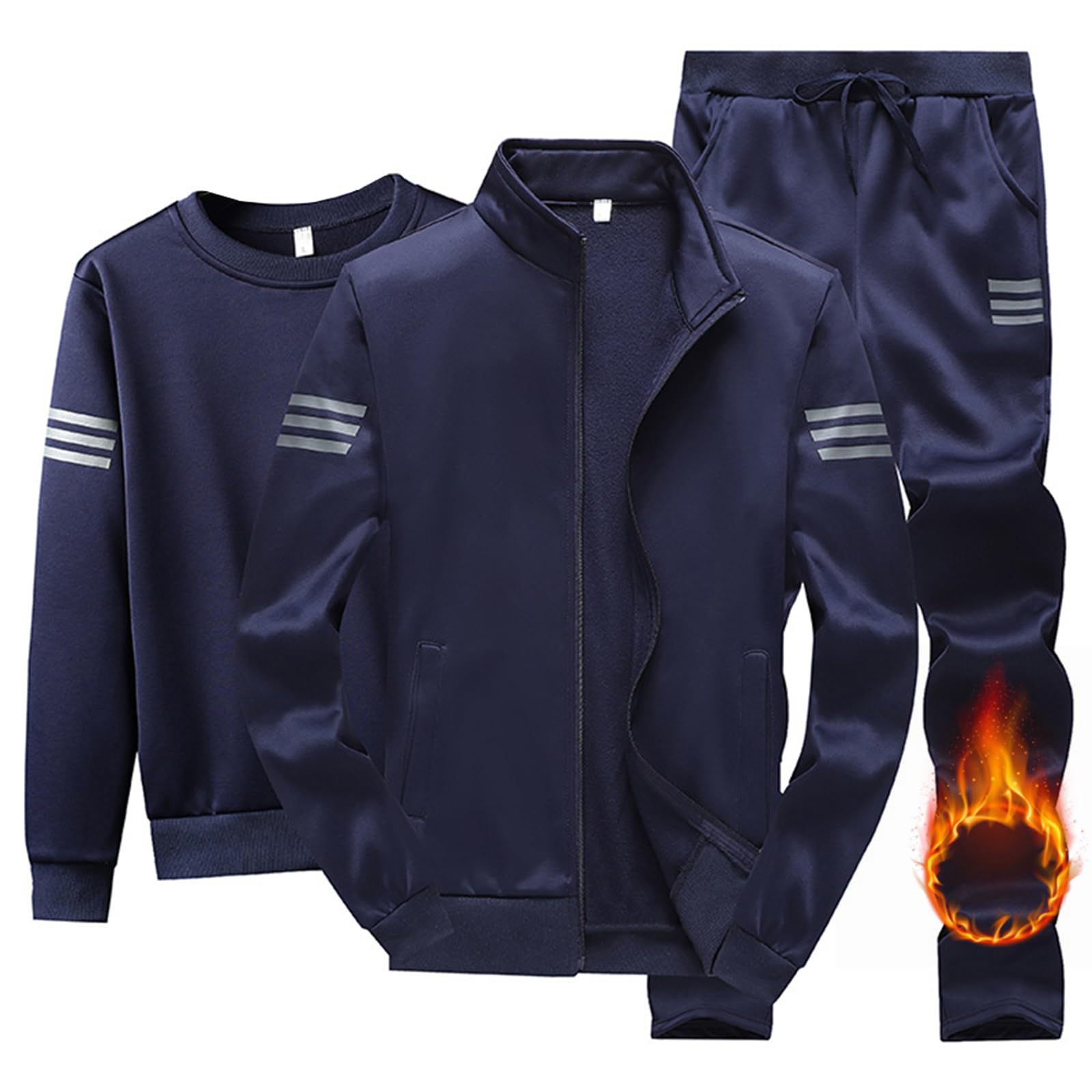 Amazon | [Hyjkl] ジャージ メンズ 上下セット 3点セット 裏起毛