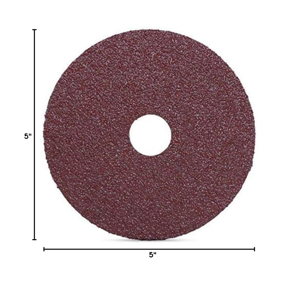 BHA Aluminum Oxide Resin Fiber Sanding and Grinding Discs, 5” x 7/8”, 80 Grit - 25 Pack - 