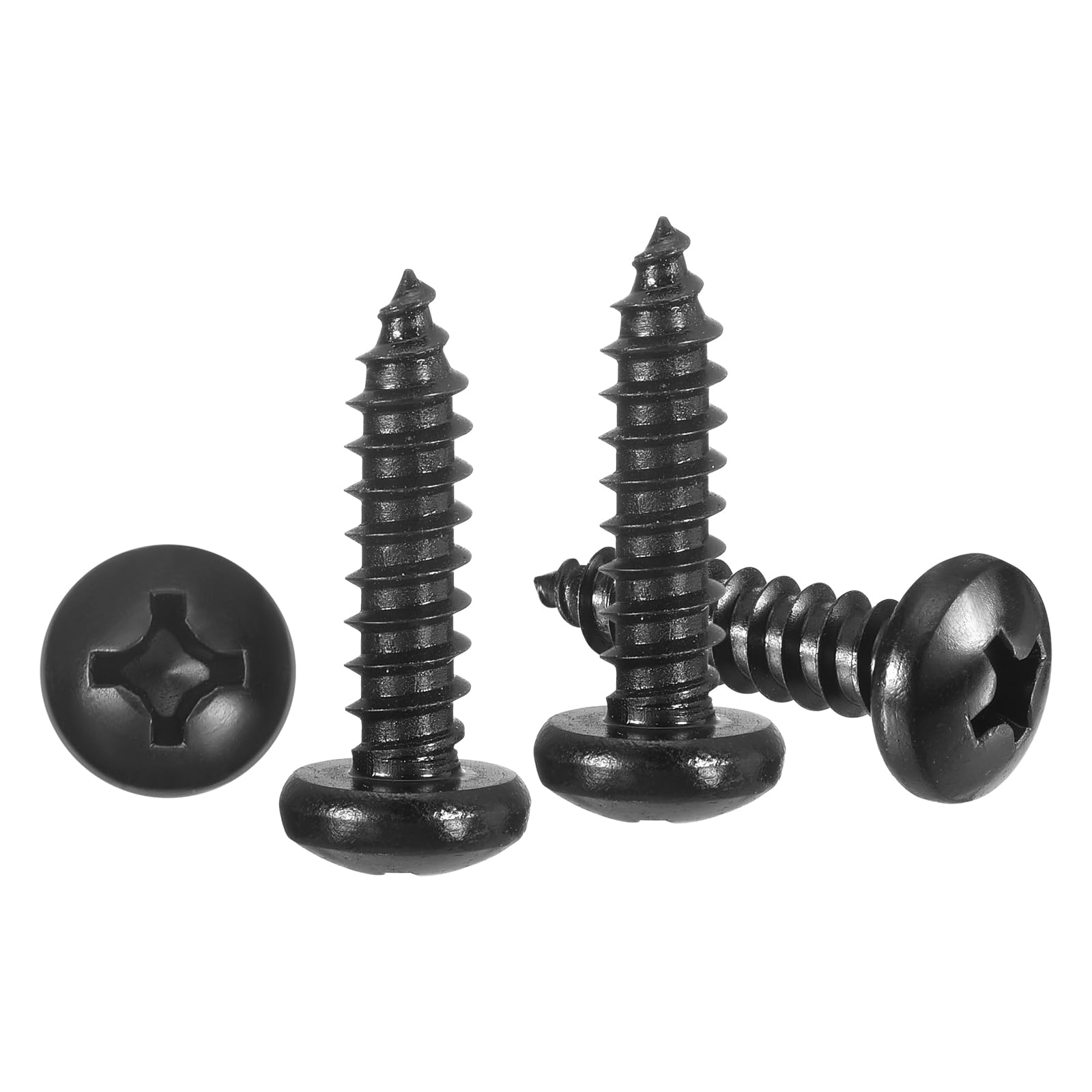 METALLIXITY Phillips Pan Head Self Tapping Screws(#10x3/4") 100Pcs, 304 Stainless Steel Self Drilling Screw for Metal Wood Plastic, for Cabinet Wall Shutter Plate Rock Furniture, Black — image 1