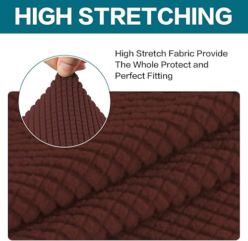 Vista 11 de Turquoize - Funda elástica para sofá de 2 piezas y 3 cojines, funda protectora lavable con elástico en la parte inferior, tela jacquard gruesa