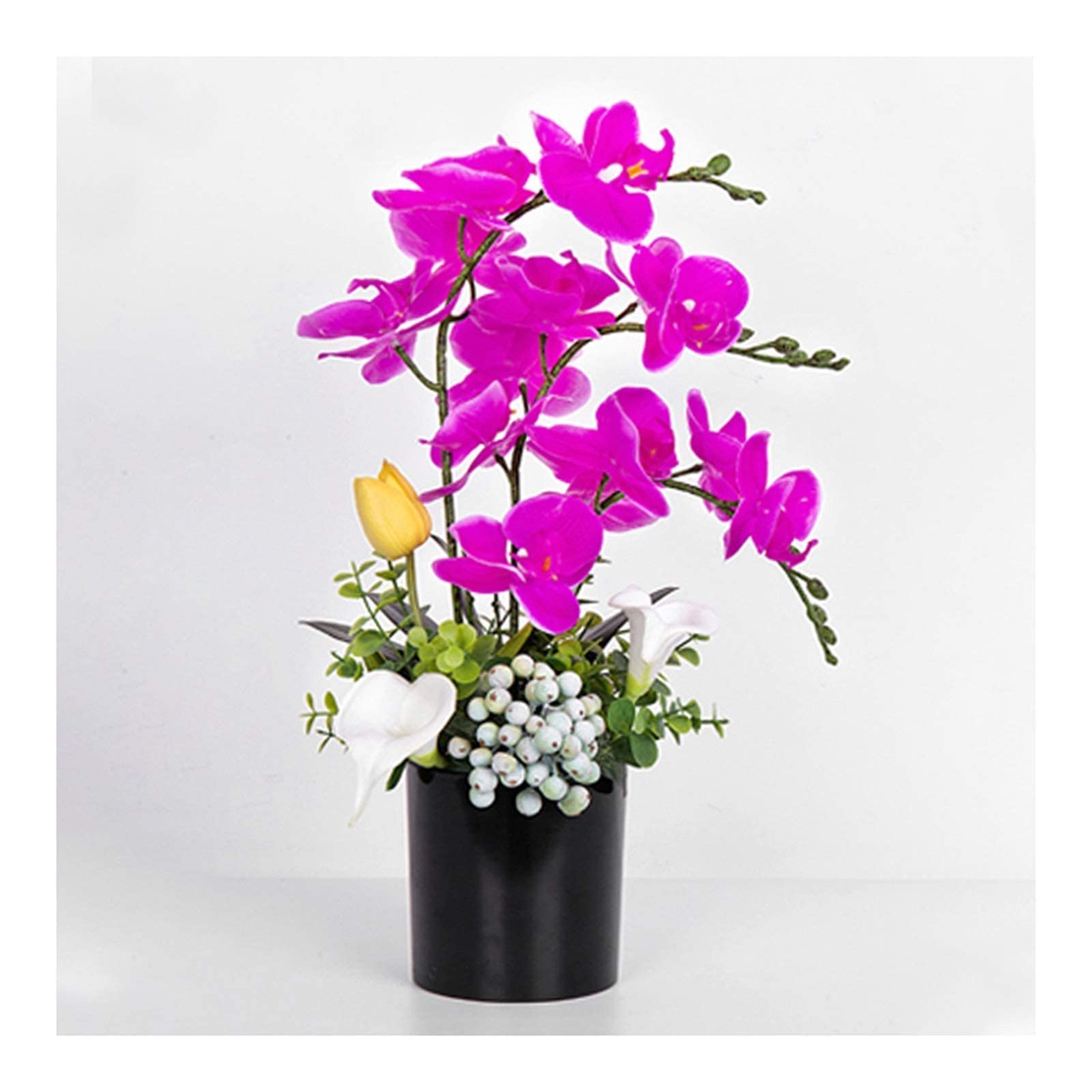XDLEDMKIZ Artificial Flowers Artificial Butterfly Orchids - Lifelike Artificial Phalaenopsis Flowers Arrangement Purple Faux Orchid Plants In Vase, Orchids Bonsai Decor For Ho