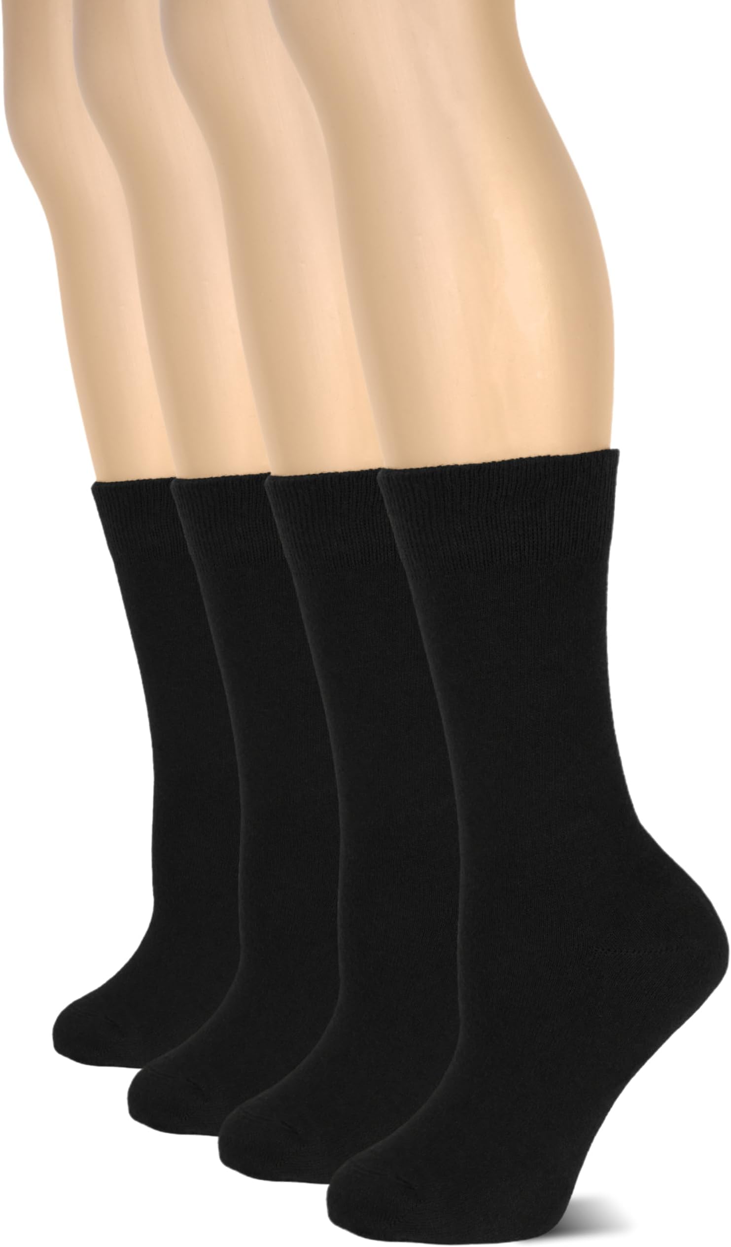 Women's Cotton Crew Socks, Soft, Regular Fit, Plain Color Casual Socks for Trouser, Shoe Size 6 to 12, 4-8 Pairs