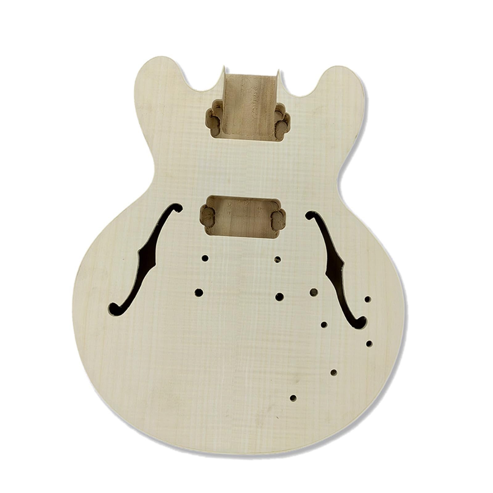 Unfinished Guitar Body Jazz Electric Guitar Semi Hollow Tiger Grained Basswood Body
