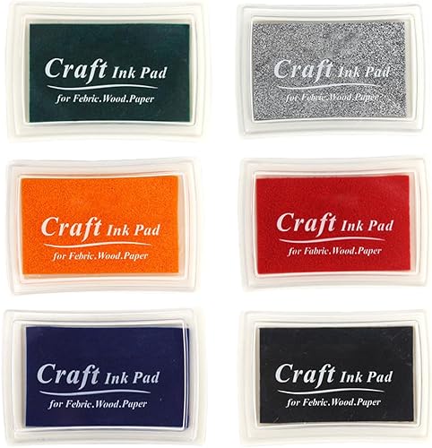 6 piezas de almohadillas de tinta para manualidades, almohadillas de tinta lavables multicolor para sellos de goma, papel, álbumes de recortes, tela