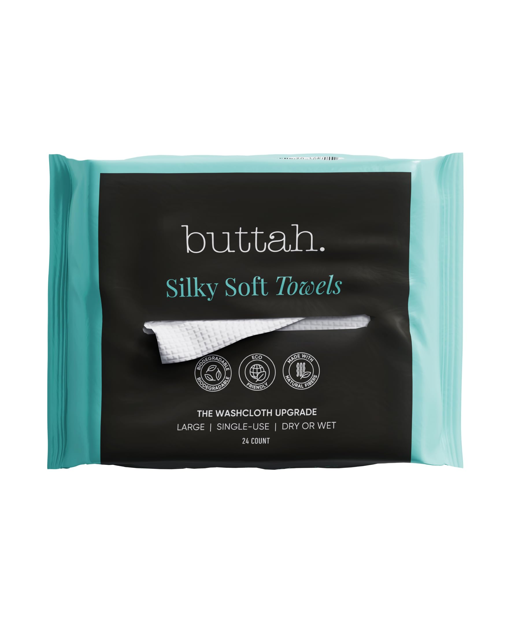 Buttah Skin Disposable Face Towels, 24 Count – Extra Thick, Soft, Large Towels for Sensitive Skin, Travel, and Makeup Removal