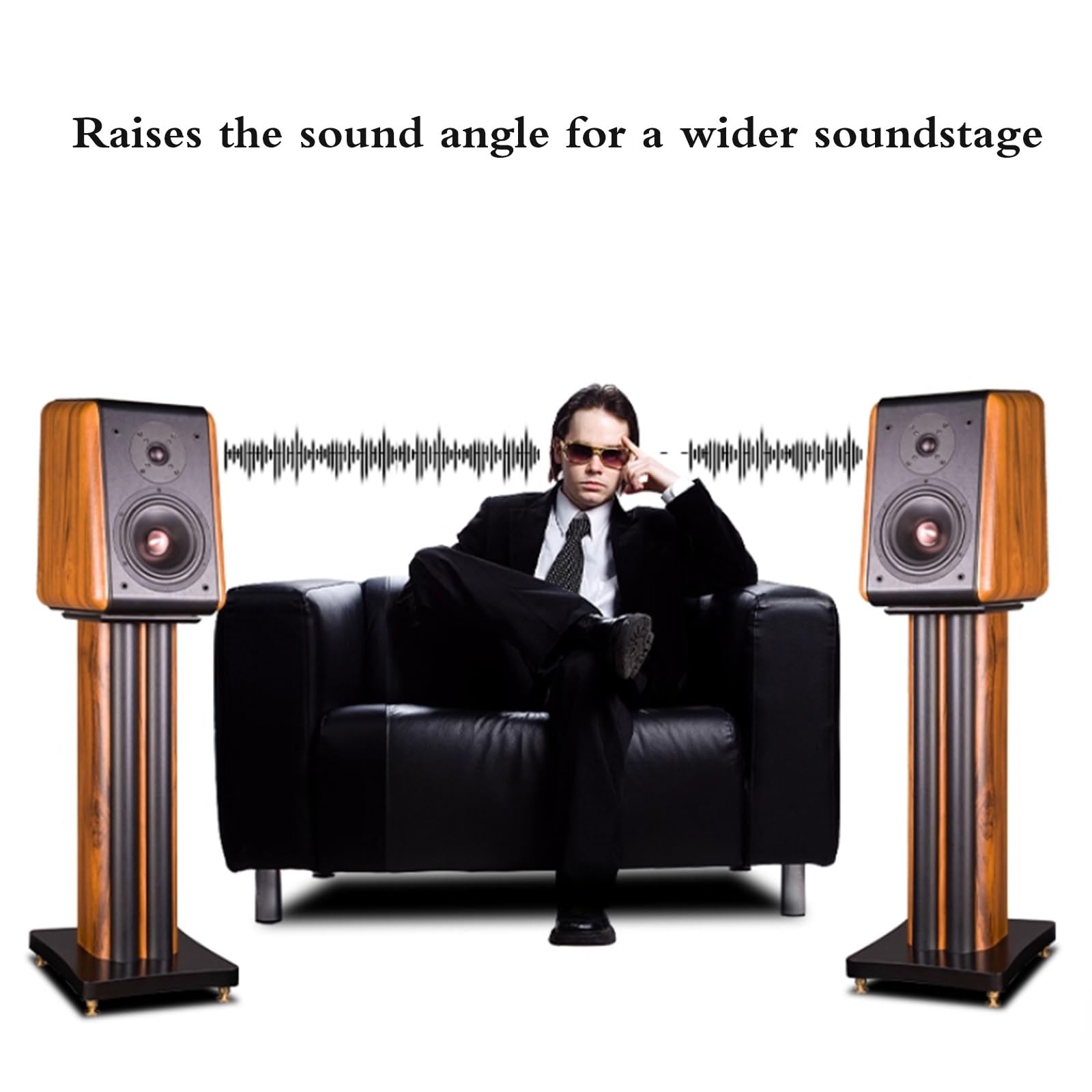 Soportes De Estudio Para Monitores, Soportes Suelo Profesionales Madera Para Altavoces Con Puntas, 66cm Altura Para Sala De Estar Cine En Casa Entretenimiento TV (1 Par)(Top Plate(23*26cm))