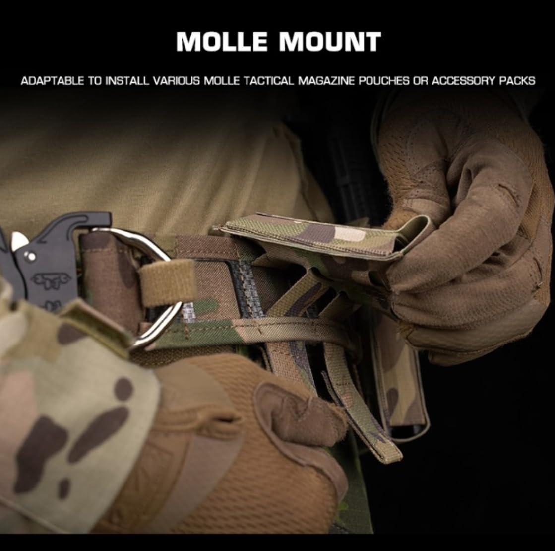 Peminkoo MOLLE wojskowy taktyczny specjalny pas bojowy 1,8 cala z klamrą szybkiego zwalniania MOLLE, torba na ładowarkę Airsoft, paski 3 w 1 dla mężczyzn